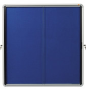 Schaukasten Premium Plus 1902566, 12xA4, silber/blau, Kork, Filz, pinnbar