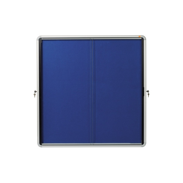 5028252063791 - Schaukasten Premium Plus 1902566 12xA4 silber blau Kork Filz pinnbar 5028252063791 Nobo