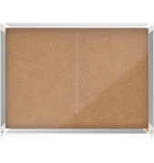 Schaukasten Premium Plus 1915331, 8xA4, silber/braun, Kork, pinnbar