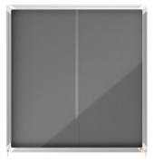 Schaukasten Premium Plus 1915337, 12xA4, grau, Kork, Filz, pinnbar