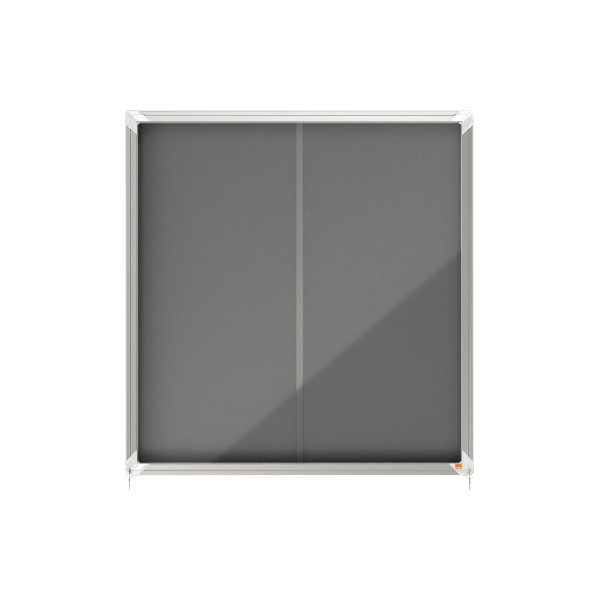 5028252611596 - Schaukasten Premium Plus 1915337 12xA4 grau Kork Filz pinnbar 5028252611596 Nobo