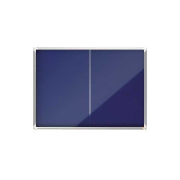 5028252611565 - Schaukasten Premium Plus 1915334 18xA4 silber blau Kork Filz pinnbar 5028252611565 Nobo