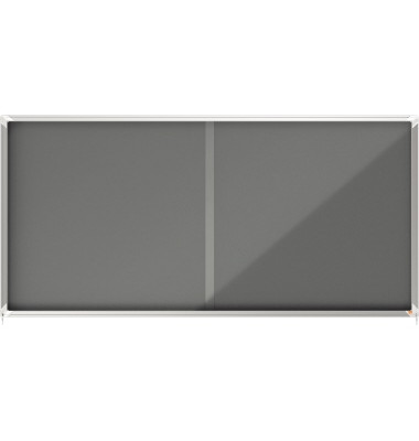 Schaukasten Premium Plus 1915339, 27xA4, grau, Kork, Filz, pinnbar