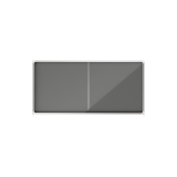 5028252611619 - Schaukasten Premium Plus 1915339 27xA4 grau Kork Filz pinnbar 5028252611619 Nobo