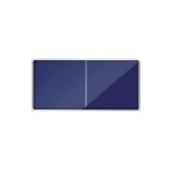 5028252611572 - Schaukasten Premium Plus 1915335 27xA4 silber blau Kork Filz pinnbar 5028252611572 Nobo