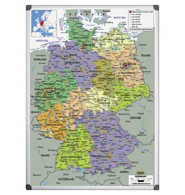 Magnettafel MAP0101002 Deutschlandkarte 120x90cm