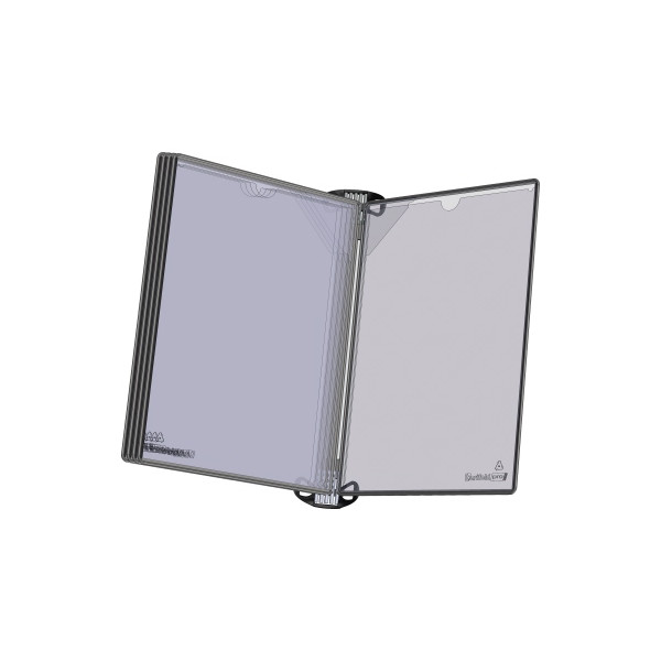 3377999203048 - tarifold Wand-Sichttafelsystem PRO 920304 DIN A4 schwarz mit 5 St Sichttafeln 1 St