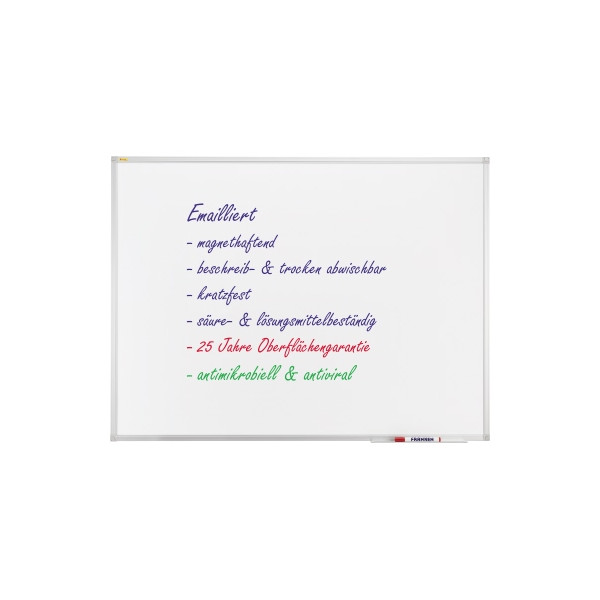 4016946719759 - Whiteboard X-tra! Line Wandmontage im Hoch- & Querformat weiß emailliert antimikrobiell Aluminiumrahmen magnethaftend Ablageschale B 900 x H 600 mm SC3802