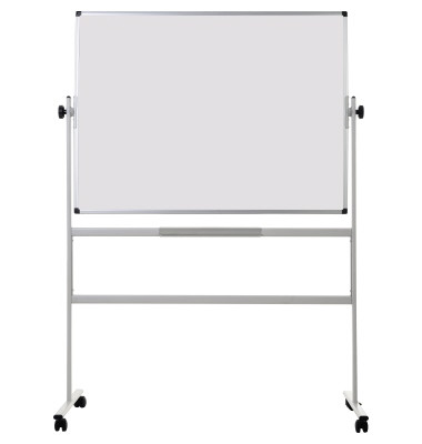Stativdrehtafel-Whiteboard Mobil, QR0304, 120x120cm, emailliert, Aluminiumrahmen
