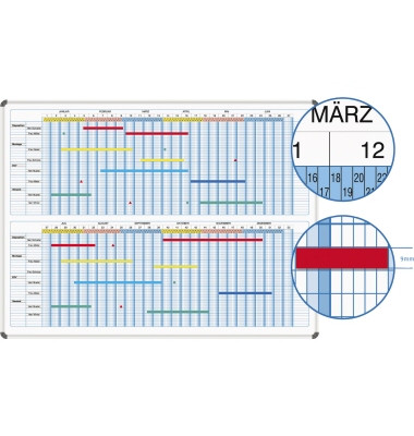 Magnettafel Jahresplaner 800070 1200x900mm Halbjahresformat