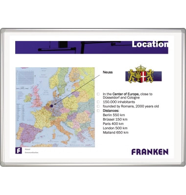 Whiteboard PRO Plus, SC881220, 200x120cm, kunststoffbeschichtet, Aluminiumrahmen