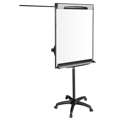 Flipchart, EA48061823, 70x100cm (BxH), wei&szlig;, mit Rollen, mit 2 Seitenarmen