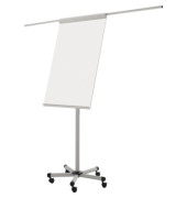 Flipchart Mobile, EA4806136, 70x100cm (BxH), wei&szlig;, mit Rollen, mit 2 Seitenarmen