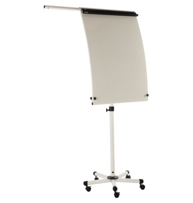 Flipchart, EA4822016, 70x100cm (BxH), silber, mit Rollen, mit 1 Seitenarm