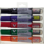 Boardmarker-Set V-Board Master BeGreen, 5081S5BG, Etui, rot, blau, gr&uuml;n, schwarz, orange, 2,2-5,2mm Keilspitze