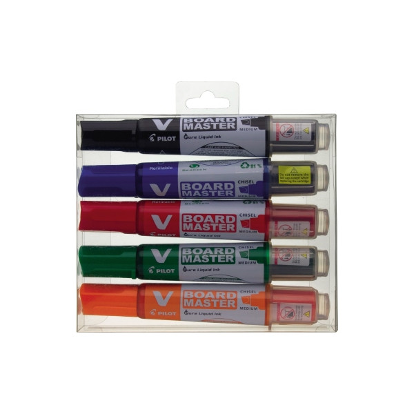 4902505358388 - Boardmarker-Set V-Board Master BeGreen 5081S5BG Etui 5-farbig sortiert 22-52mm Keilspitze 4902505358388 Pilot