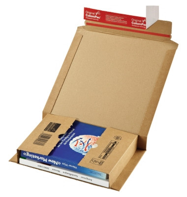Buchverpackung Universal CP021.09 braun, für A4+, innen 307x245x75mm, Kraftliner Wellpappe