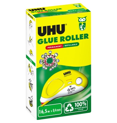 Kleberoller 35415 GLUE PERMANENT REFILLABLE, 8,4mm x 16,5m, gelb
