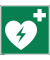 Hinweisschild Defibrilator Fahne E010 200x200mm PVC