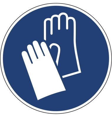 Hinweisschild Handschutz benutzen ISO 7010/M0096 rund 200mm PVC