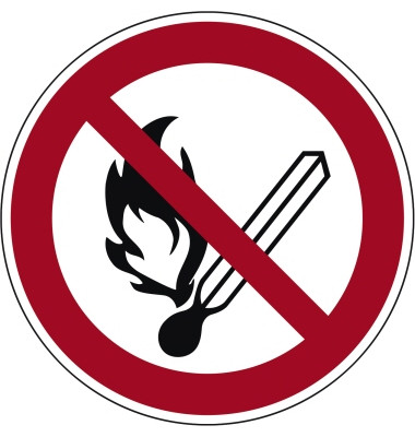 Hinweisschild Feuer etc. verboten rund 200mm PVC