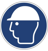 Hinweisschild Kopfschutz benutzen ISO 7010/M014 rund 200mm PVC