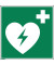 Hinweisschild Defibrilator ISO 7010 200x200mm PVC