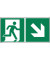 Hinweisschild Rettungsweg rechts abwärts ISO 7010 300x150mm PVC