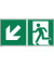 Hinweisschild Rettungsweg links abwärts ISO 7010 300x150mm PVC