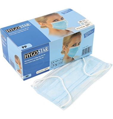 Mundschutz 291761 OP-Maske blau 3-lagig Typ IIR