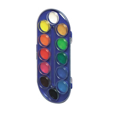 Farbkasten, 8641102, Deckfarbe, 12 Farben, blau