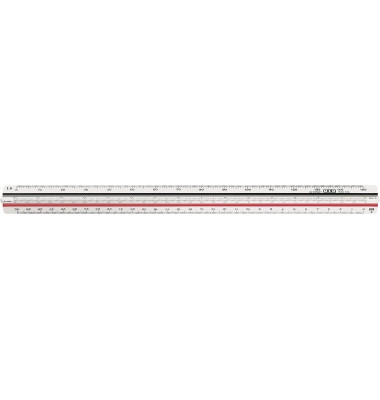 Kunststoff-Dreikantmaßstab 016300510 Maschinenbau-F weiß 30cm mit Rutschbremse Kunststoff-Dreikantmaßstab 016300510 Maschinenbau-F weiß 30cm mit Rutschbremse