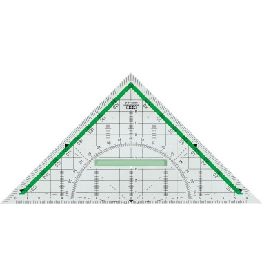 Kunststoff-Geodreieck Green Line 723230810 glasklar 22cm