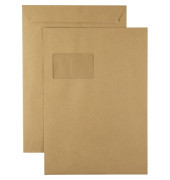 Versandtaschen 327027500, C4, mit Fenster, haftklebend, 120g, braun