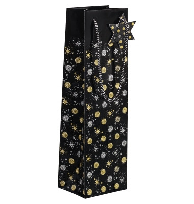 Geschenktasche GT030, Weihnachten, mit Tragekordel / Geschenkanh&auml;nger, Stardust, 10cm x 35cm