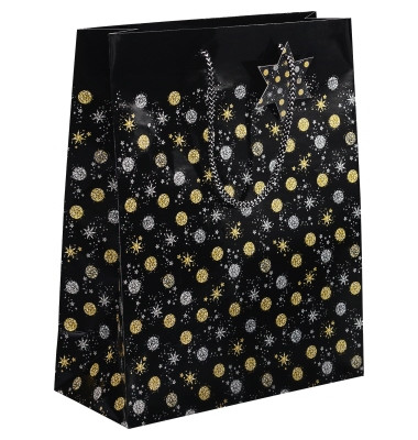Geschenktasche GT028 Large, Weihnachten, Stardust, mit Glanzlackierung und Geschenkanhänger, Stardust, 260mm x 330mm