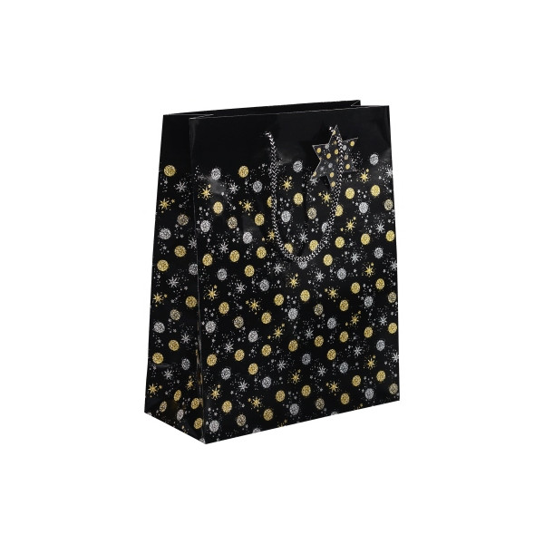 45 Stück Sigel Geschenktasche GT028 Geschenktasche Large, Weihnachten, Stardust, mit Glanzlackierung und Geschenkanhänger, Stardust, 260mm x 33