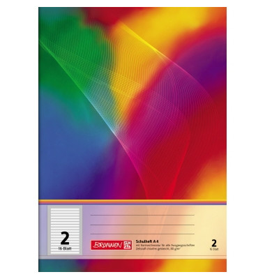 Schulheft 104498202 Standard-Schulhefte-Serie, Lineatur 2 / liniert, A4, 80g, regenbogen, 16 Blatt / 32 Seiten