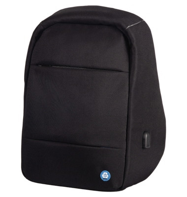 Rucksack 46200 Stop Ocean Plastic, schwarz, mit Rei&szlig;verschluss