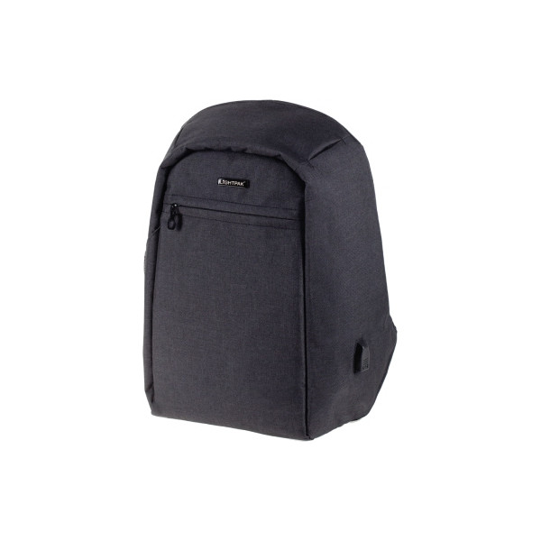 LIGHTPAK 46154 Rucksack SAFEPAK, Laptoprucksack aus 600D Nylon für 15 Zoll Notebook, Anti Diebstahl, USB Ladeport