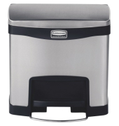 Tretabfalleimer SLIM JIM STEP-ON, 15 Liter, EdelstahlTragegriff Deckel Einsatz Griffrand