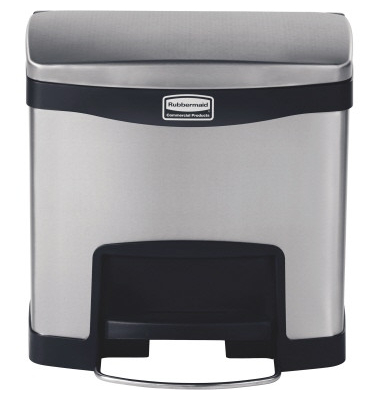 Tretabfalleimer SLIM JIM STEP-ON, 15 Liter, EdelstahlTragegriff Deckel Einsatz Griffrand