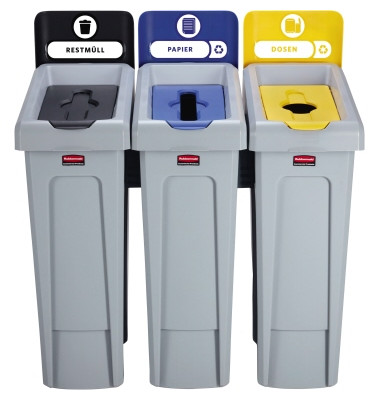 Recyclingset Slim Jim 2057607 schwarz/blau/gelb