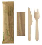 Besteckset pure 88229 Holz Papierbeutel