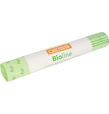 Kompostbeutel 06072 BIOLINE, Zeichen und Schrift kompostierbar, naturgrün, 240 Liter, offen, extrastark, kompostierbar