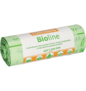 Kompostbeutel 06028 BIOLINE, Zeichen und Schrift kompostierbar, naturgrün, 20 Liter, offen, extrastark, kompostierbar
