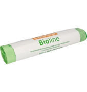 Kompostbeutel 06084 BIOLINE, Zeichen und Schrift kompostierbar, naturgrün, 160 Liter, offen, extrastark, kompostierbar