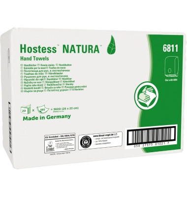 Papierhandtuch Natura 6811 Z/Z 2lg. 25x23cm 20x180 Bl./Pack.