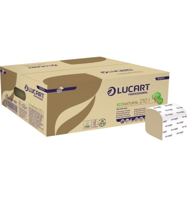 Toilettenpapier Eco Natural 210 811A74, 2-lagig, havanna naturbraun, 210 Blatt / Packung,