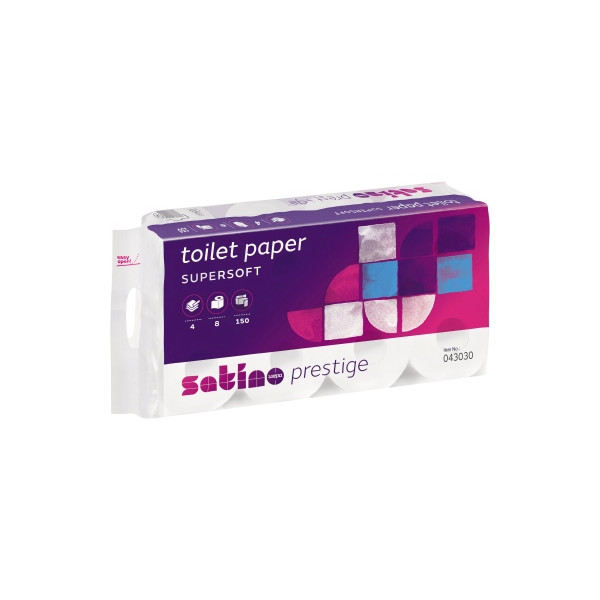 4000735323302 - Toilettenpapier Satino Prestige 043030 4-lagig hochweiß 150 Blatt   Rolle 4000735323302 8 Stück